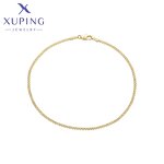 Women Anklet Manufacturer - XUPING X000978467 14K Gold Plated Simple Foot Link Chain