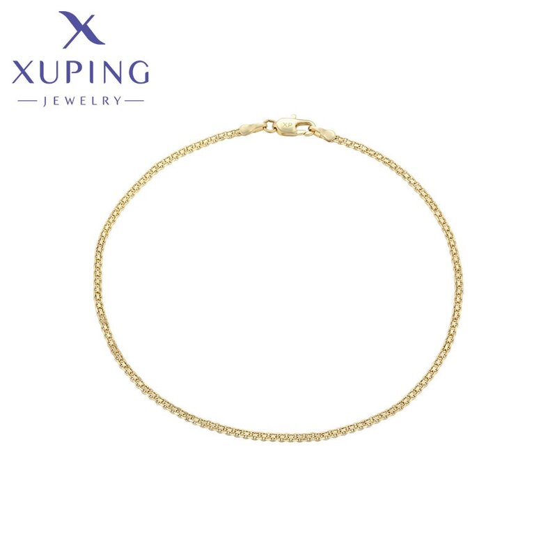 Women Anklet Manufacturer - XUPING X000978467 14K Gold Plated Simple Foot Link Chain