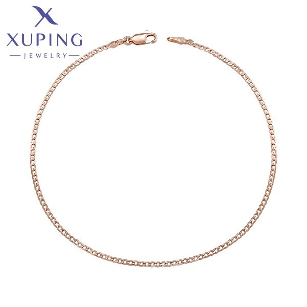 Women Anklet Manufacturer - XUPING Rose Gold Plated Simple Cuban Chain Fashion