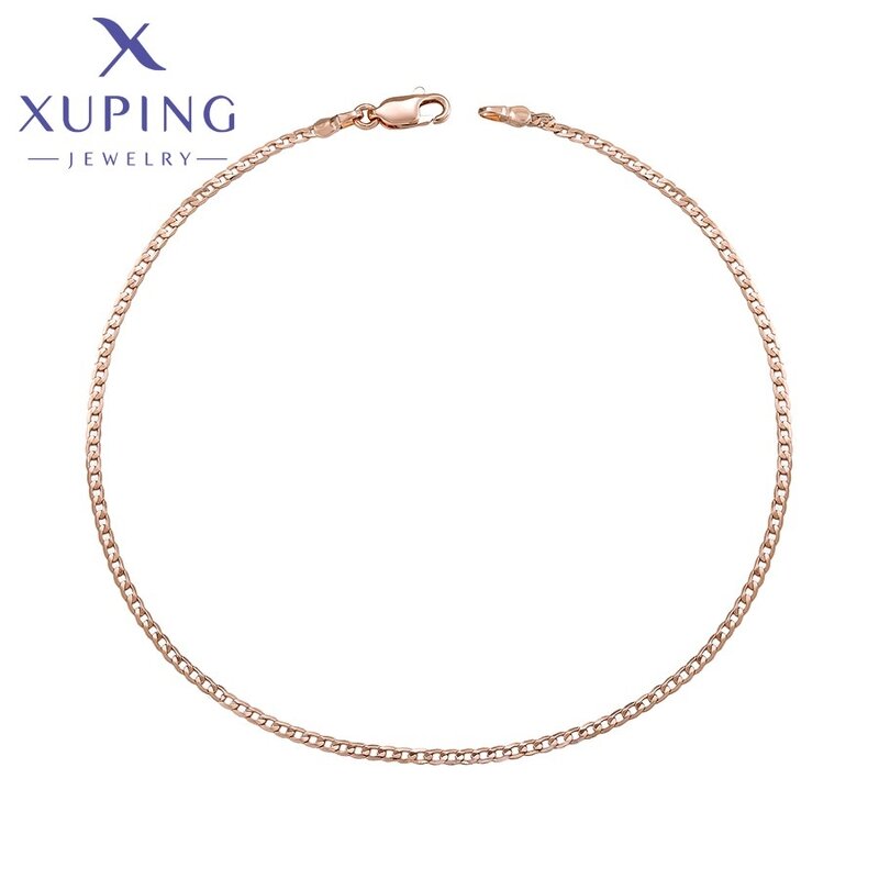 Women Anklet Manufacturer - XUPING Rose Gold Plated Simple Cuban Chain Fashion
