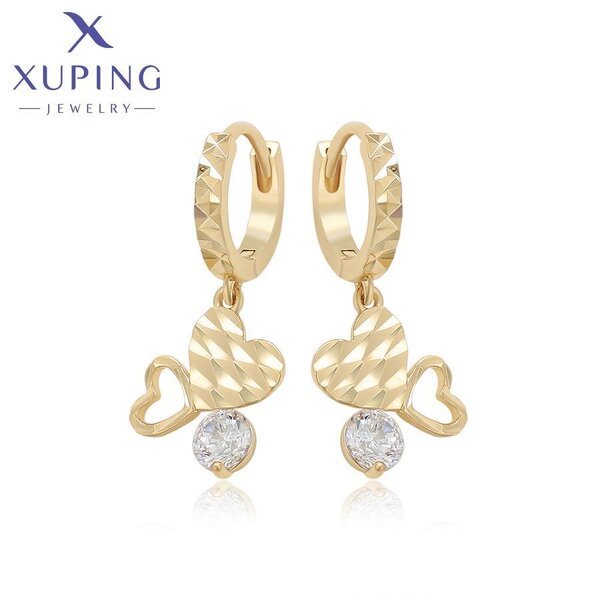 Earring Manufacturer - XUPING X000759397 14K Gold Plated Heart Environmental Copper