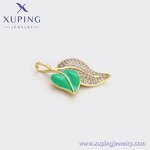 Pendant Manufacturer - XUPING X000852233 14K Gold Plated Iced Out Green Heart