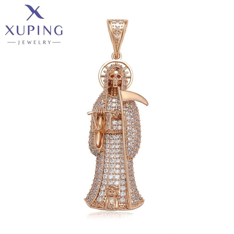 Men Pendant Manufacturer - XUPING A00918034 18K Gold Plated Rhinestone Skull Halloween