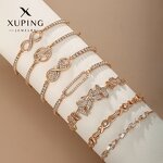 Women Bracelet Manufacturer - XUPING Gold Plated CZ Butterfly Bow Flower Tennis Charm