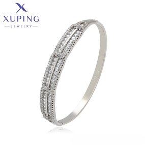 Women Bangle Manufacturer - XUPING X000709880 Platinum Plated Copper Alloy Simple