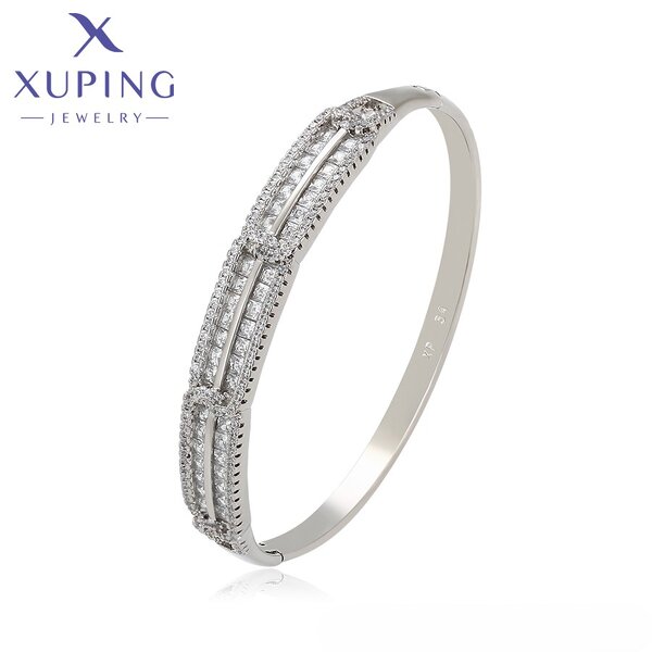 Women Bangle Manufacturer - XUPING X000709880 Platinum Plated Copper Alloy Simple