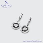 Dangle Earring Manufacturer - XUPING Stainless Steel Black Huggie Drop Fashion