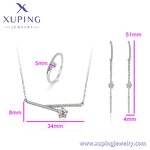 Women Jewelry Set Manufacturer - XUPING 64692 Platinum Plated Hexagonal Crystal Exquisite
