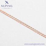 Women Anklet Manufacturer - XUPING Rose Gold Plated Simple Cuban Chain Fashion