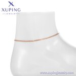 Women Anklet Manufacturer - XUPING Rose Gold Plated Simple Cuban Chain Fashion