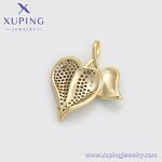 Pendant Manufacturer - XUPING X000852233 14K Gold Plated Iced Out Green Heart
