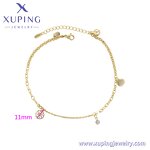 Women Anklet Manufacturer - XUPING X000966571 14K Gold Plated Cute Pendant Foot Chain