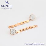 Chain Earring Manufacturer - XUPING 80929 Stainless Steel Circle Ring Long Chain
