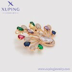 Women Brooch Manufacturer - XUPING S00109504 18K Gold Plated Peacock Animal Fashion