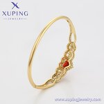 Women Bangle Manufacturer - XUPING X000987174 14K Gold Plated Red Stone Heart Wedding