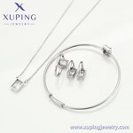 Bridal Jewelry Set Manufacturer - XUPING S00003591 Platinum Plated White Gold 4Pcs