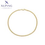 Women Anklet Manufacturer - XUPING X000979200 14K Gold Plated Simple Foot Link Chain