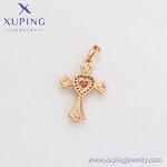 Pendant Manufacturer - XUPING X000770807 18K Gold Plated Love Cross Iced Out Simple