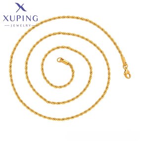 Women Necklace Manufacturer - XUPING 14N243620 24K Gold Plated Link Chain Simple