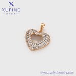 Pendant Manufacturer - XUPING X000864170 18K Gold Plated Iced Out Big Love Heart