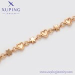 Women Bracelet Manufacturer - XUPING X000973574 18K Gold Plated Flower Red Heart Chain