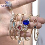 Women Bracelet Manufacturer - XUPING Gold Plated Stone Butterfly Bow Heart Bangle