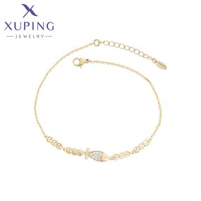 Women Bracelet Manufacturer - XUPING X000979925 14K Gold Plated Environmental Copper