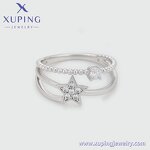 Women Ring Manufacturer - XUPING X000983471 Platinum Plated Double Tier Star Fashion