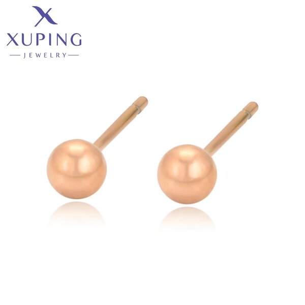 Stud Earring Manufacturer - XUPING A00911967 Stainless Steel Single Beads Rose Gold