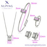 Bridal Jewelry Set Manufacturer - XUPING S00003591 Platinum Plated White Gold 4Pcs