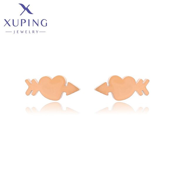 Stud Earring Manufacturer - XUPING 98600 Stainless Steel Rose Gold Plated Lovely