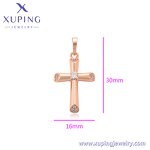 Pendant Manufacturer - XUPING X000832052 Rose Gold Cross Crystal Religion Series