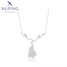 Women Necklace Manufacturer - XUPING X000977482 Platinum Plated Flower Pendant Simple