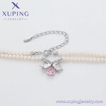 Women Necklace Manufacturer - XUPING X000967192 Pink Ribbon Bow Pearl Beaded