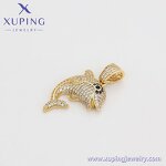 Pendant Manufacturer - XUPING X000810371 14K Gold Plated Dolphin Animal Iced Out