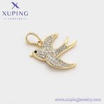 Pendant Manufacturer - XUPING X000885254 14K Gold Plated Iced Out Animal Bird