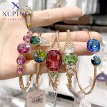 Women Bracelet Manufacturer - XUPING Gold Plated Stone Butterfly Bow Heart Bangle