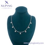 Women Necklace Manufacturer - XUPING X000850917 Platinum Plated CZ Butterfly Beads