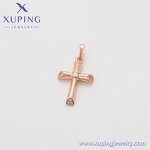 Pendant Manufacturer - XUPING X000832052 Rose Gold Cross Crystal Religion Series