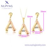 Women Jewelry Set Manufacturer - XUPING 61532 Alphabetic Earring Necklace Copper