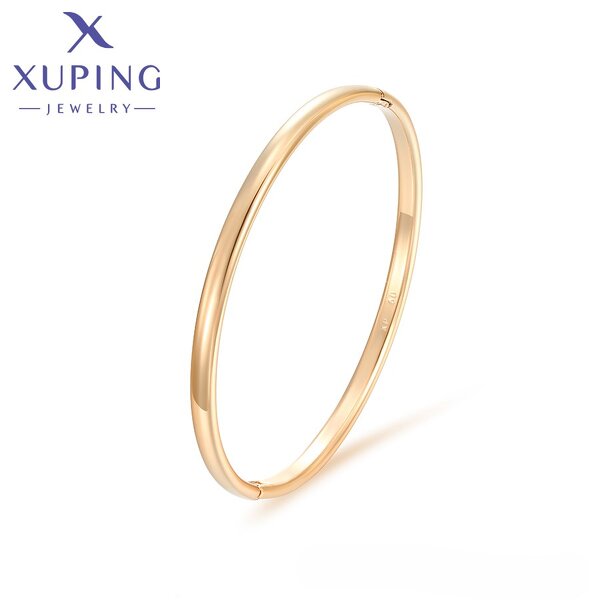 Women Bangle Manufacturer - XUPING X000937700 18K Gold Plated Plain Design New