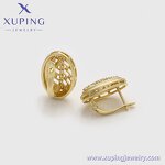 Huggie Earring Manufacturer - XUPING X000767234 14K Gold Plated Crystal Minimalist