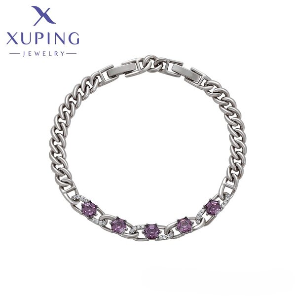 Unisex Bracelet Manufacturer - XUPING X000827381 Platinum Plated Environmental Copper Minimalist