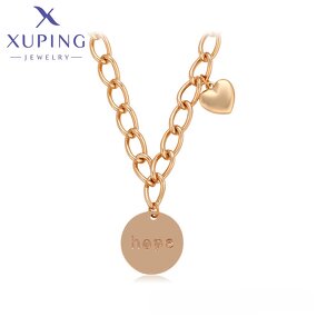 Women Necklace Manufacturer - XUPING A00733995 18K Gold Plated Heart Minimalist