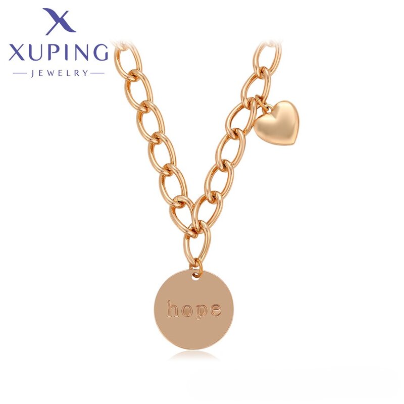 Women Necklace Manufacturer - XUPING A00733995 18K Gold Plated Heart Minimalist