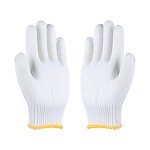 Work Gloves Manufacturer - High Quality Durable White Knitted Cotton Hand Safety