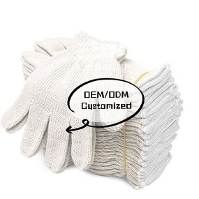 Work Gloves Manufacturer - High Quality Durable Thicken Black Knitted Cotton Hand Safety