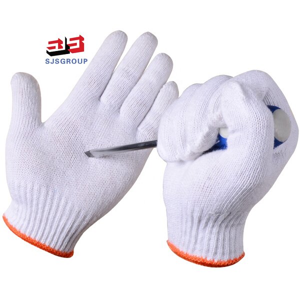 Work Gloves Manufacturer - Hot Selling 400g Knitted White Cotton for Hand Protection