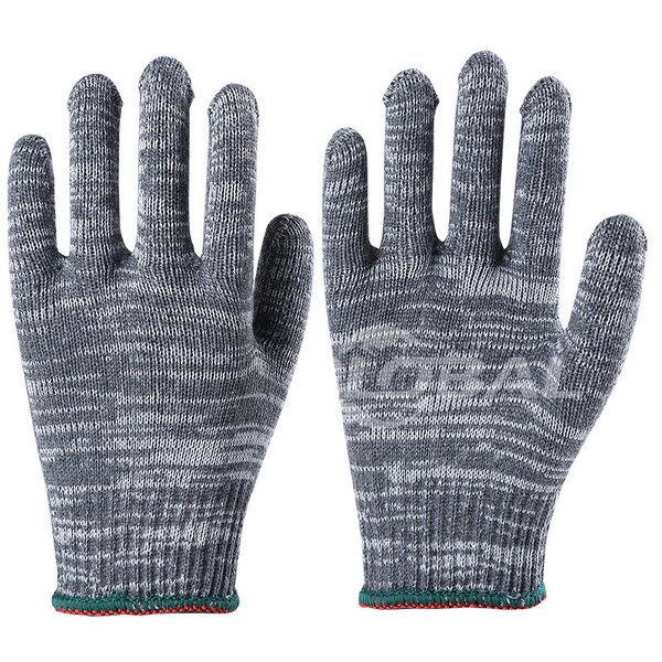 Work Safety Gloves Manufacturer - High Quality Dark Grey Cotton Knitted for Garden Cleaning