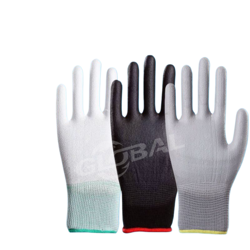Work Safety Gloves Manufacturer - Wholesale Light Weight 13G Polyester Black Palm Fit PU